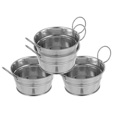 6Pcs Mini Metal Buckets With Handles Iron Chip Fry Serving Buckets Flower Pot Vase