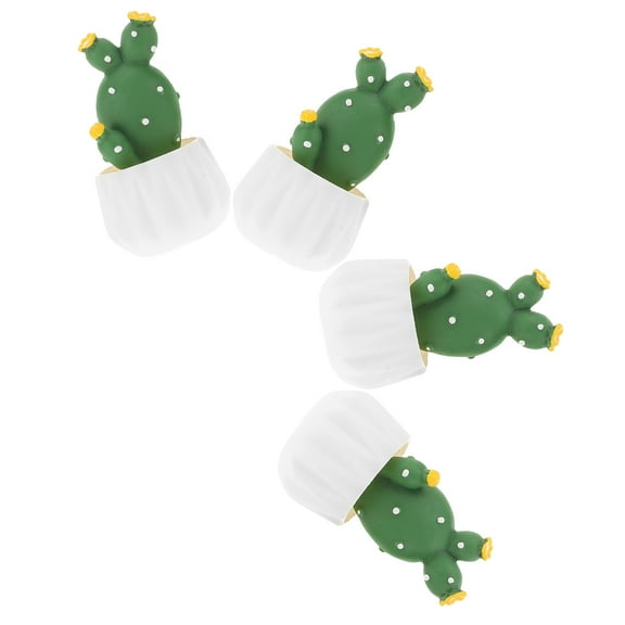 Raindrops Artificial Cactus Decor Cactus Shape Light Green 4Pcs