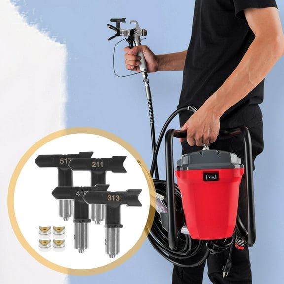 Raindrops 4pcs Spray Paint Tip Assorted Airless Spray Paint Nozzle Sprayer Attachment