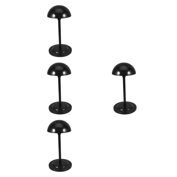FOMIYES Elegant Black Plastic Hat and Wig Display, Sturdy and Versatile, 4Pcs