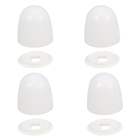 HONMEET Toilet Mounting Nut Covers Toilet Bolt Caps White ABS 4Pcs
