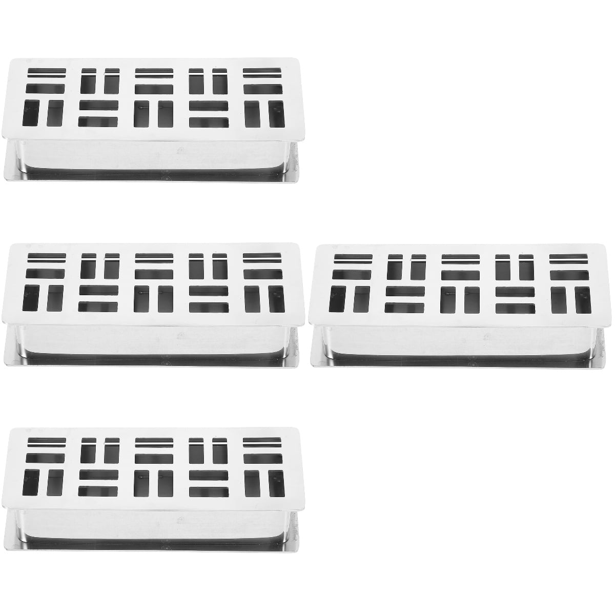 Raindrops 4-Pack Stainless Steel Toothpick Holder Dispenser with Hollow Grid Design, Fruit Pick Storage Box