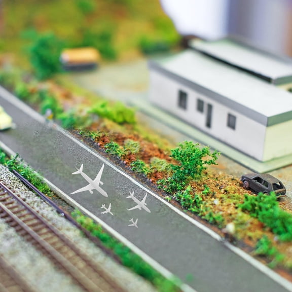 Raindrops 4pcs White Plastic Airplane Model Kits for Kids and Adults, Perfect for Landscape Decoration and Hobby Crafting