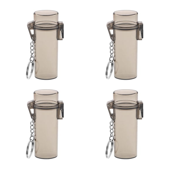 FOMIYES Waterproof Travel Lighter Case 4Pcs Multifunction Design Black Plastic