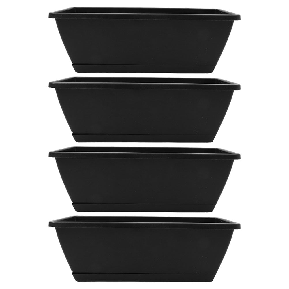 FOMIYES 4Pcs Dark Grey Window Box Planter for Indoor and Outdoor Garden Use