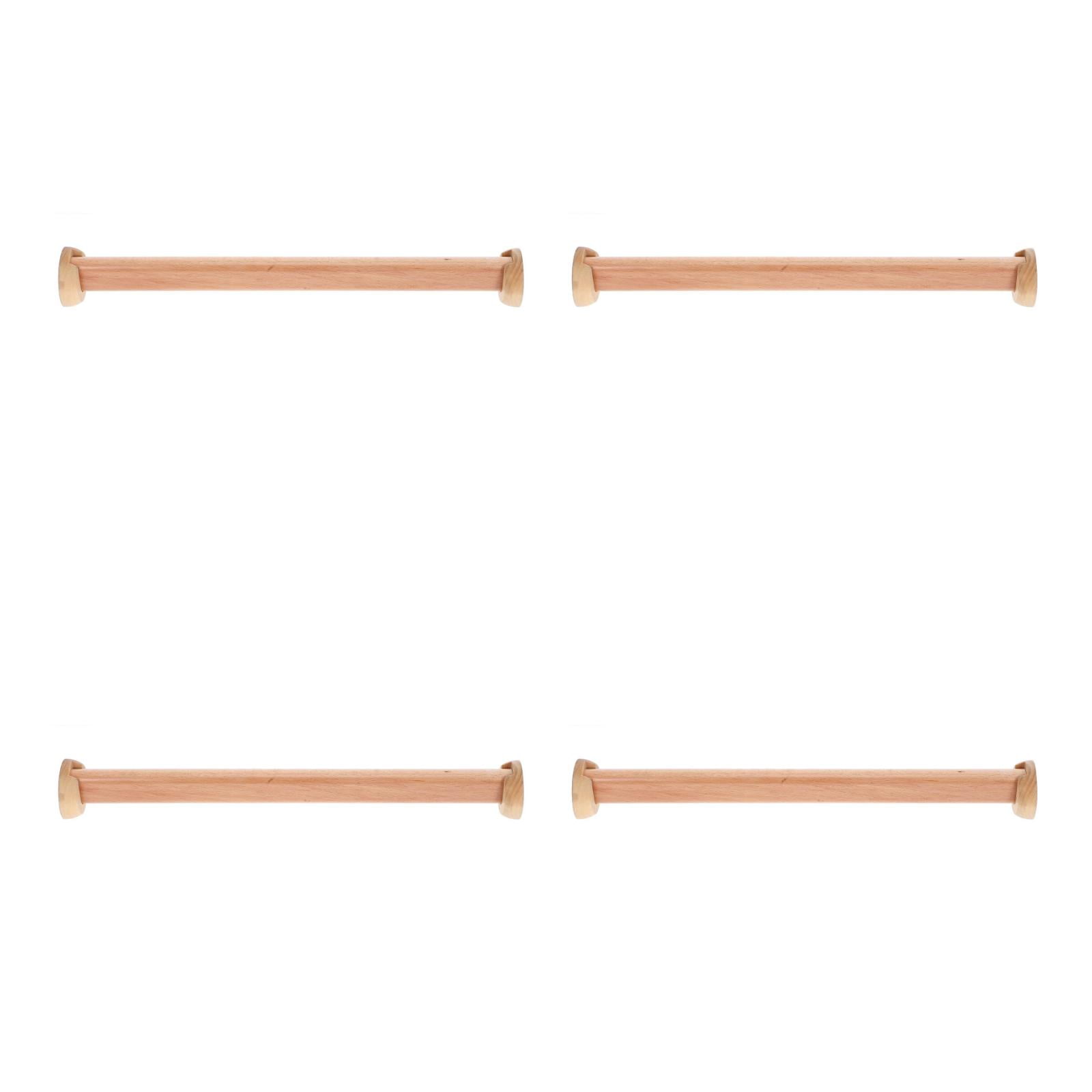 Raindrops 4-Pack Heavy Duty Wooden Closet Rods with End Caps