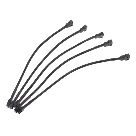 Raindrops 5 PCS Cord for Cooling Fans Cable Temperature Control Line Motherboard One-point Three-fan Black