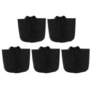 LABRIMP 5Pcs Black Felt Planting Bags Reusable Breathable Garden Pouches for Indoor Outdoor Plants