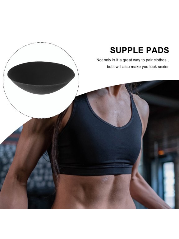 5 Pairs Black Bra Padding Inserts, Soft Polyester Material for Sports, Yoga, Swimsuit, and Everyday Wear