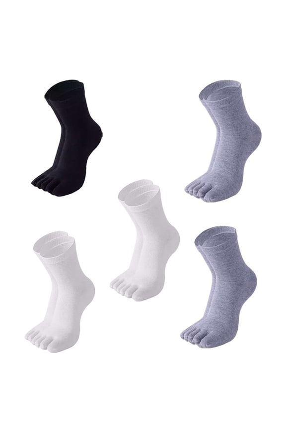 5 Pairs Mens Cotton Socks -Finger Toe Sock Seamless Stitching