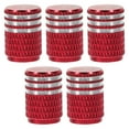 thumbnail image 1 of Raindrops Automobile Metal Valve Cap Red Aluminum Alloy for Cars SUVs Trucks 5Pcs, 1 of 7