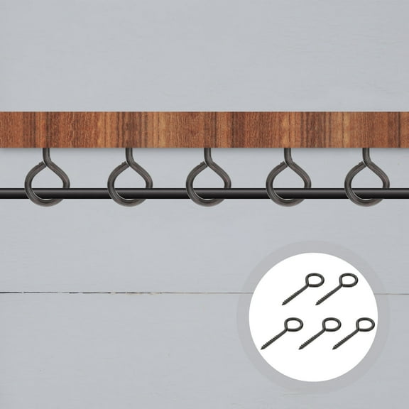 Raindrops  5 Pcs Ceiling Hooks Hanging Bolts Self Tapping Screws Black