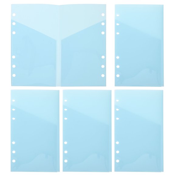 Raindrops 5-Pack Clear Organizer Bags with Double Insert for Loose-Leaf Paper Office Storage