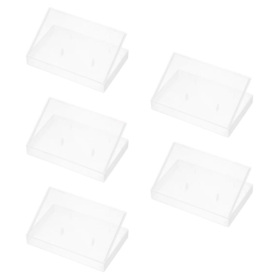 Raindrops  5 Pcs Clear Plastic Cassette Tape Holder Storage Case Transparent