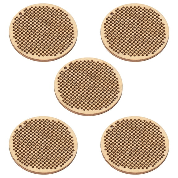 Raindrops  5 Pcs Cross-stitch Wood Plate Handmade Chips for DIY Ornaments