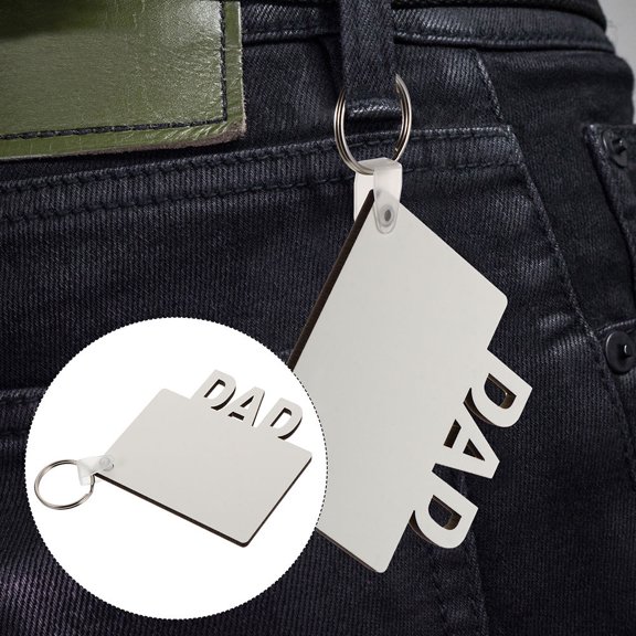 Raindrops  5 Pcs DIY Key Ring Sublimation Keychain Material Dad Silver