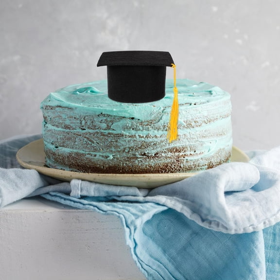 Raindrops 5 Pcs Felt Cloth Graduation Hat School Party Caps Hats Tiny Toppers Black