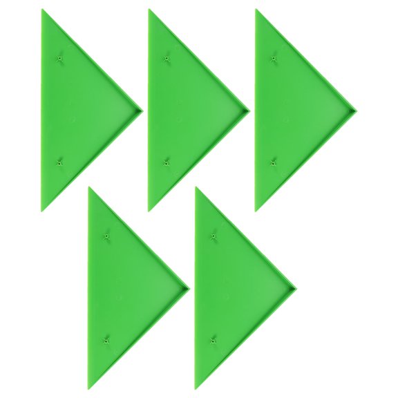 Raindrops Foosball Table Parts Triangle Corner Covers Green Plastic 5Pcs