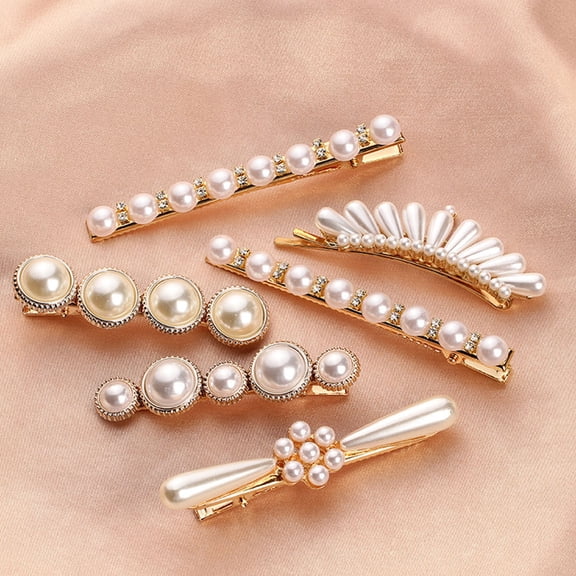 Raindrops 5 Pcs Glitter Premium Material Hair Clip Miss Girl 7.5x1.6cm Golden