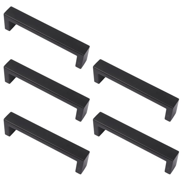 FOMIYES 5Pcs Door Knob for House Black Stainless Steel Rust Resistant Handles for Kitchen Furniture