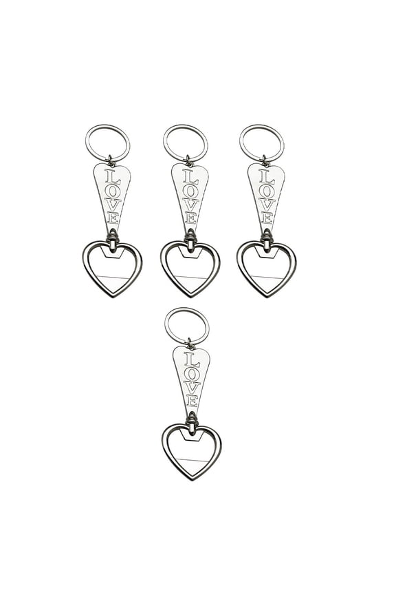 5 Pcs Love Arrow Keychain Adorable Bottle Opener Man 9.5X3.7X0.2CM Silver