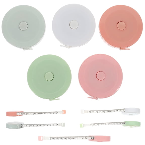 Raindrops 5 Pcs Meter Tape Ruler Automatic Scaling Measure Adorable Durable