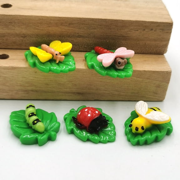 Raindrops  5 Pcs Micro Landscape Ornament Tiny Figurines Miniature Charms