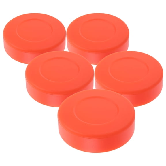 Raindrops 5-Pack Mini Foam Hockey Pucks for Practice Training, Orange Color, and Lightweight