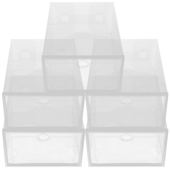 Raindrops  5 Pcs Shoe Box Storage Containers Cabinets Men and Women Transparent
