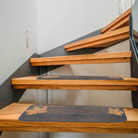 FOMIYES Anti-Skid Stair Mats Brown Polyester Protect Wood Steps for Home 5Pcs