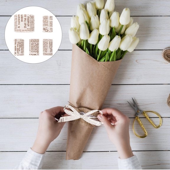 Raindrops 5 Rolls Natural Burlap Cotton Ribbon for Crafts, Wrapping, Floral Decor, Projects and Home Decoration