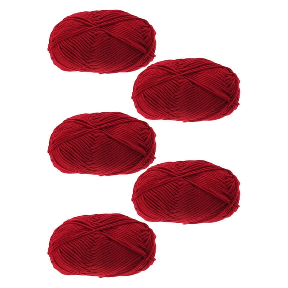 Raindrops Yarn for Knitting Red Cotton 5Pcs 1.97X3.15X5.7In