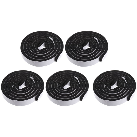 Raindrops 5-Pack Black Adhesive Filler Sealing Strips 100x1.5CM Weatherproof Door Window Seal Tape