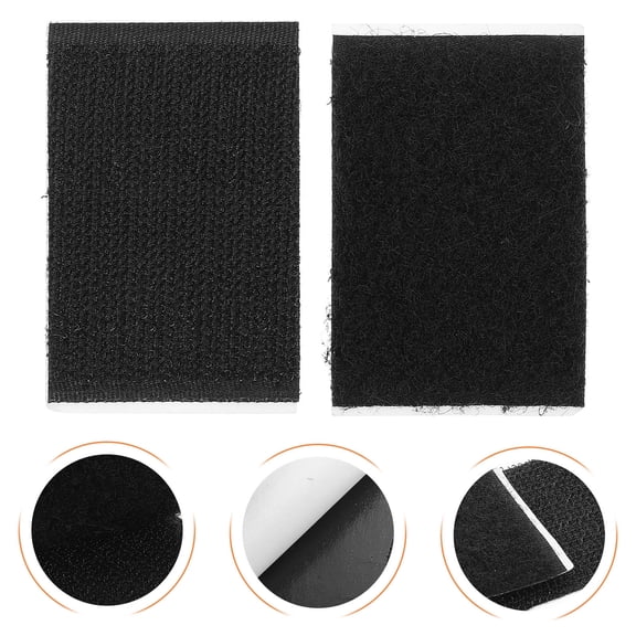 Raindrops Black Nylon Self-Adhesive Hook & Fastening Strips for Carpet, 50 Pairs, and Easy to Use Tape