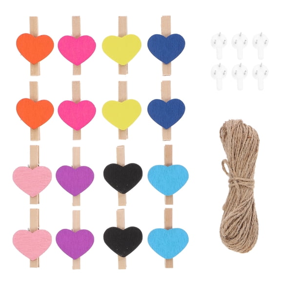 Raindrops 50 Pcs Colorful Love-Shaped Clips Basket - Attractive Decorative Clips for Crafts and Organization