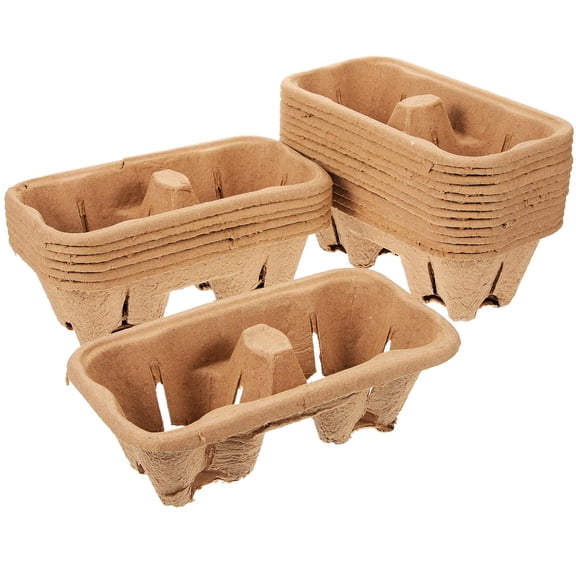 Raindrops 50 Pcs Coffee Coaster Carrier Tray Take Out Trays Pulp Fiber Cups Holder Drinks