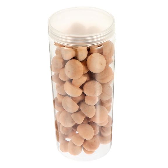 FOMIYES 50 Pieces Wooden Mushroom Pegs Light Brown Craft Ornaments for Home Decoration and Projects