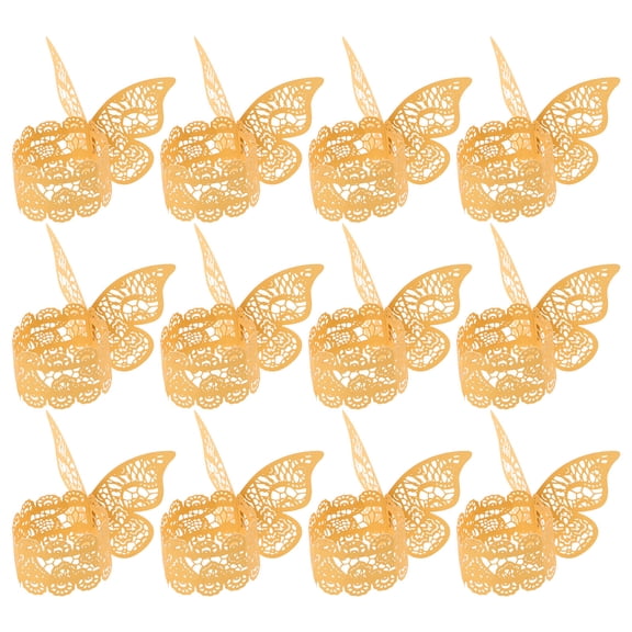 Raindrops 50 Pcs Hollow Butterfly Ring Napkins Rings Paper Buckle Bride