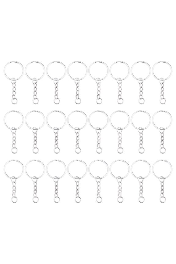 50-Pack Iron Keyring Chains for Daily Use and Giving, Metal Key for Organizing Keys