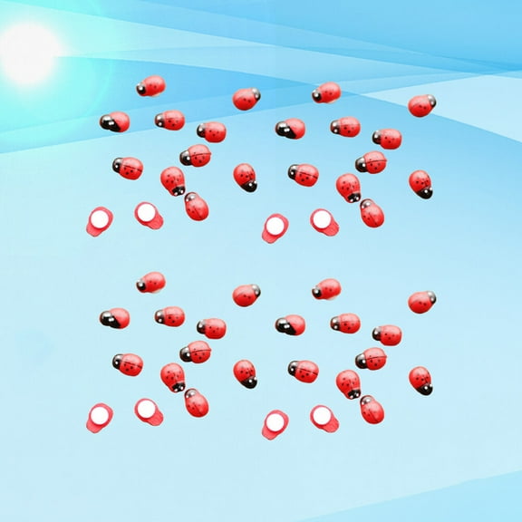 Raindrops 50 Pcs Lady Bugs Attractive Decor Micro Landscape Adornment