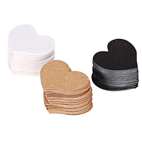 FOMIYES White Heart Shaped Paper Tags for Wrapping and Crafts 50Pcs