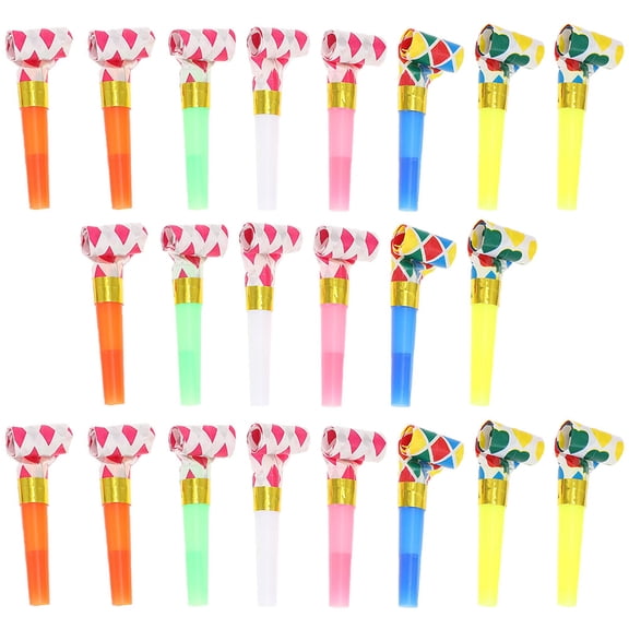 Raindrops 50 Pcs PVC Party Blowers Assorted Colors Noisemakers for Carnivals Sporting Events and Celebrations