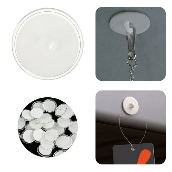 Raindrops  50 Pcs Round Disc Hooks Traceless Ceiling Hangers
