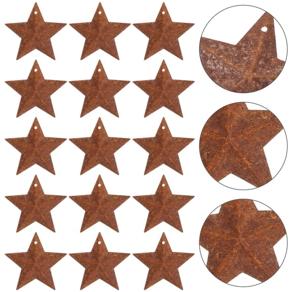 Raindrops 50 Pcs Rusty Christmas Decorations Large Stars with Holes 4X4CM