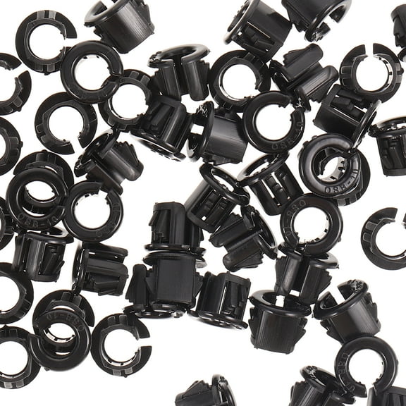 FOMIYES 50Pcs Snap in Cable Protector Black Pa66 Locking Bushing for Cable Mounting
