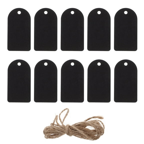 Raindrops 50 Sets Mini Double-Sided Wooden Chalkboard Tags with String, Writable Labels for Hanging and Craft Projects