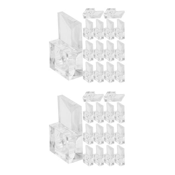 Raindrops 50 Sets Heavy Duty Clear Plastic Mirror Clips for Wall Mounting, Mirror Holders, Secure Glass & Wardrobe Mounting Hardware