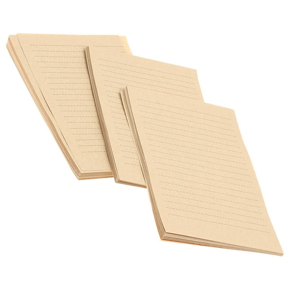 Raindrops 50 Sheets Stationery Paper Vintage Kraft Lined Writing Paper Retro Stationery Letter Paper for Calligraphy and Handwriting (A5 Size)