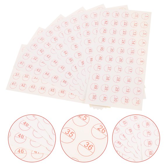 Raindrops 50 Sheets Sticker Numbers for Office Use 1.5X1.5in