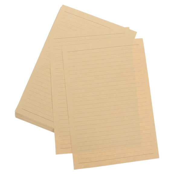 Raindrops 50 Sheets Vintage Letter Paper Lined Kraft Writing Paper Stationery Paper Vintage Kraft Lined Writing Paper Retro Stationery Letter Paper (B5)